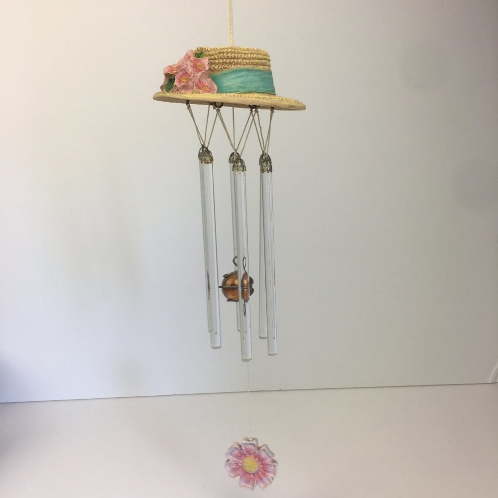 Wind Chimes Garden Hatâ Marble Flowers Glass Decor